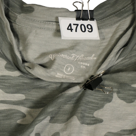 Universal Thread T Shirt Maxi Dress Womens Small Green Camo Lightweight Slits - Picture 7 of 7